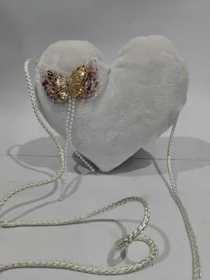 Heart Shaped Fluffy Shoulder Bag Fashion
