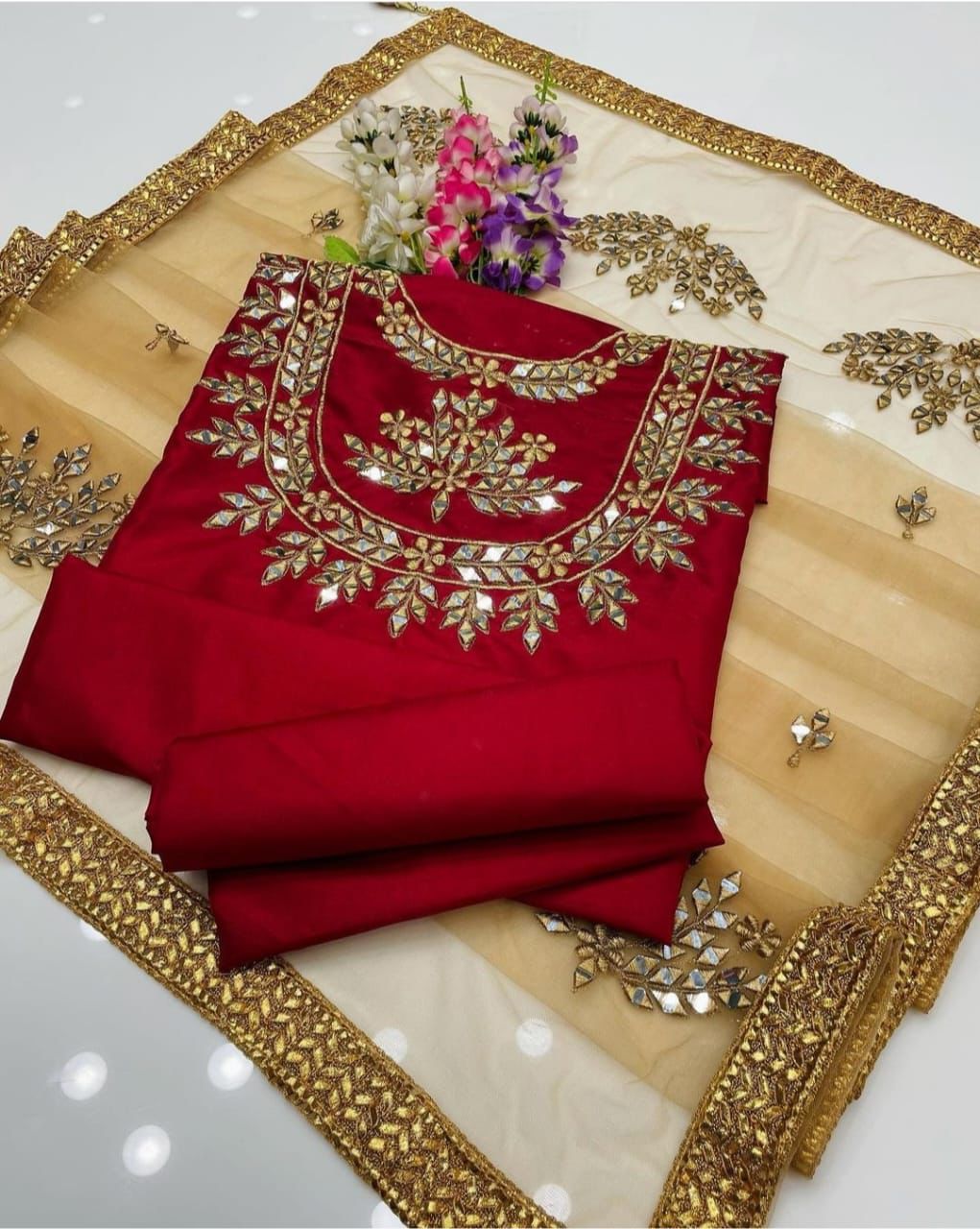 KATAAN SILK MIRROR WORK 3PC