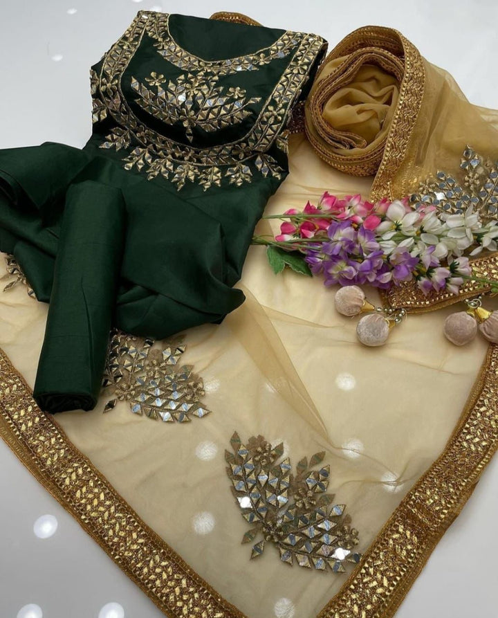 KATAAN SILK MIRROR WORK 3PC