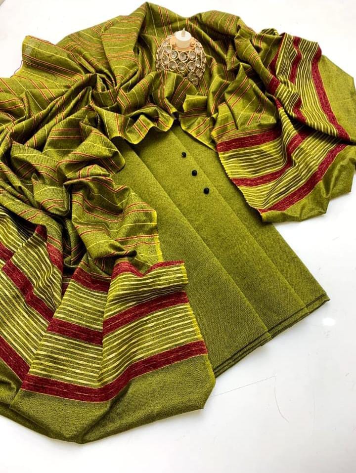KHADI SILK UNSTITCED 3PC