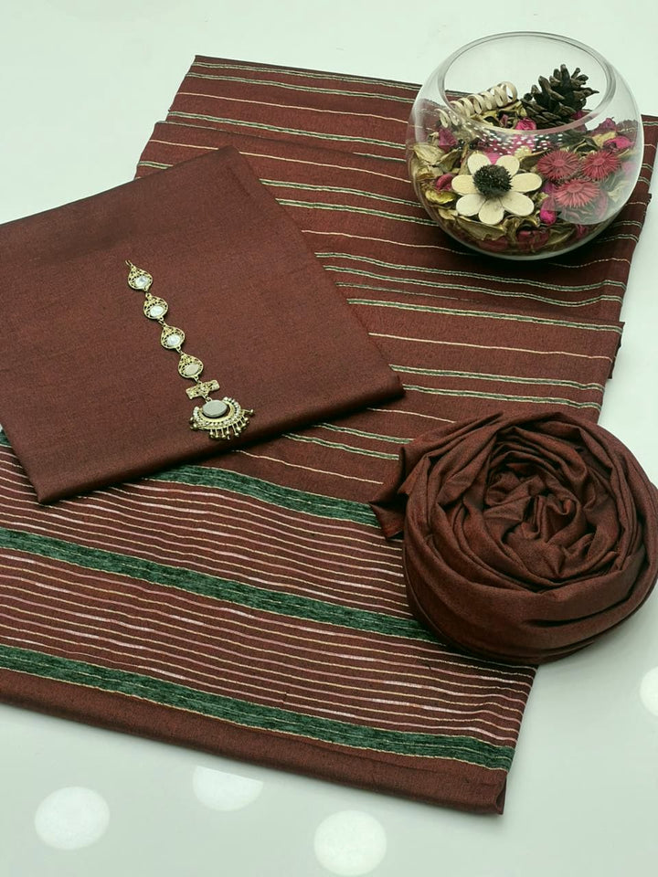 KHADI SILK UNSTITCED 3PC