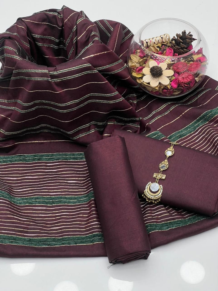 KHADI SILK UNSTITCED 3PC